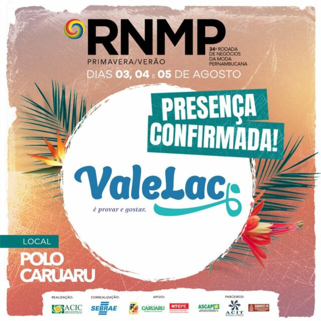 Fomos convidados pelo Sebrae para participar da 34• Rodada de Negócios da Moda Pernambucana, no Polo Caruaru , nos dias 03, 04 e 05 de agosto, onde lojistas de todo Brasil vão ter oportunidade de conhecer os melhores fabricantes têxtil da região. E nós vamos está lá também, com os nossos produtos que são a cara de Pernambuco, para quem quer levar uma lembrança gostosa da nossa terra! 
Venham nos visitar! 
@rnmprodadadenegocios